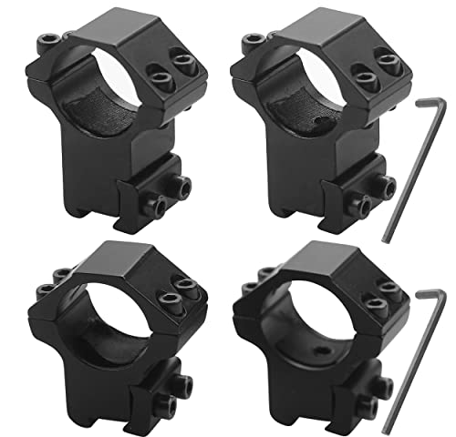 1 Inch Scope Mount Rings For 11Mm Dovetail Rails High/Medium Profile 4Pcs(One Has Stop Pin) #TOP7