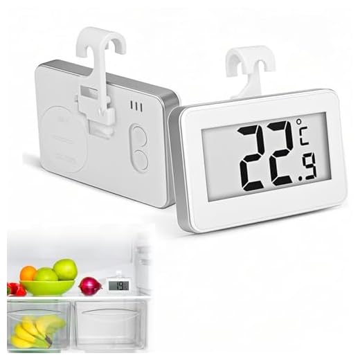 Jinpojun 2 Piezas Termometro Digital Cocina, Termómetro de Congelador Digital para Frigorífico con Pantalla LCD, Termometro Congelador Refrigerador, Mini Termometro Nevera, Tres Modos de Colocación