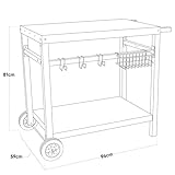 Dellonda Barbecue/Plancha Trolley for Outdoor Grilling/Cooking with Utensil Holder - DG45 - Image 5