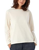 Schiesser Damen Schlafshirt Langarm Baumwolle - Mix + Relax, Creme_179273, 44