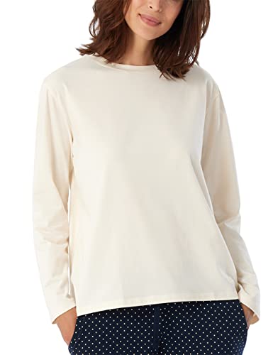 Schiesser Damen Schlafshirt langarm Baumwolle - Mix + Relax, creme_179273, 40