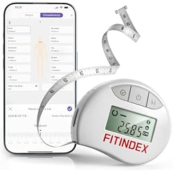 FITINDEX Body Measuring Tape, Accurate Bluetooth Measuring Tape for Body Measurements, Smart Body Tape Measure Retractable with 12 Body Parts Measure for Weight Loss Fitness Muscle Gain, Sync with APP
