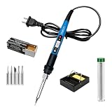 Soldering iron kit, 110V, 80W, fast heating within 10 seconds LCD digital adjustable temperature soldering iron gun, thermostatic soldering iron kit for electronic equipment