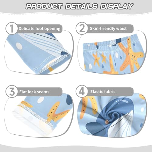 Toddler Girls Leggings Printed Yoga Pants Leggings Starfish Whale Hand Drawn for Kids3