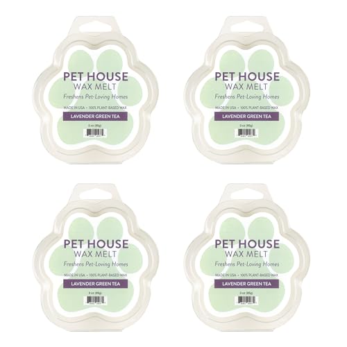 Image of Pet House Lavender Green Tea, Scented Wax Melts - Long-Lasting Plant Based Soy Wax Melts Pet Friendly Pack of 4