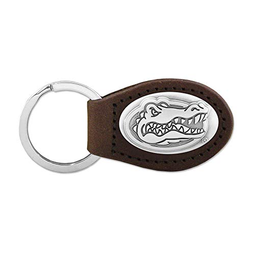 NCAA Florida Gators Brown Leather Concho Key Fob, One Size