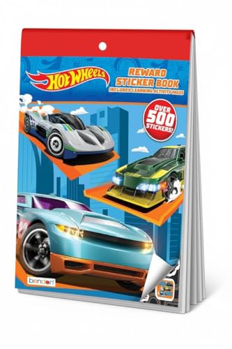 Hot Wheels - Mini libro da colorare Hot Wheels, adesivi Fast Cars, adesivo per auto da corsa per ragazzi, libri per auto per ragazzi, oltre 500 adesivi, licenza ufficiale