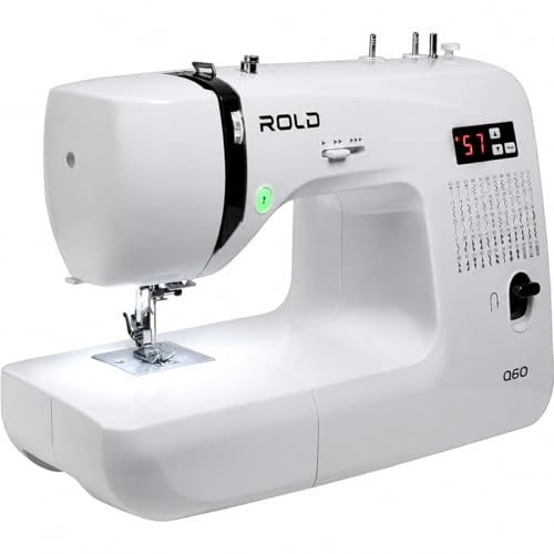 ROLD Q60 Computernähmaschine | 60 Stichprogramme | Nadeleinfädler | Metallrahmen | LED-Beleuchtung | Nähen ohne Pedal
