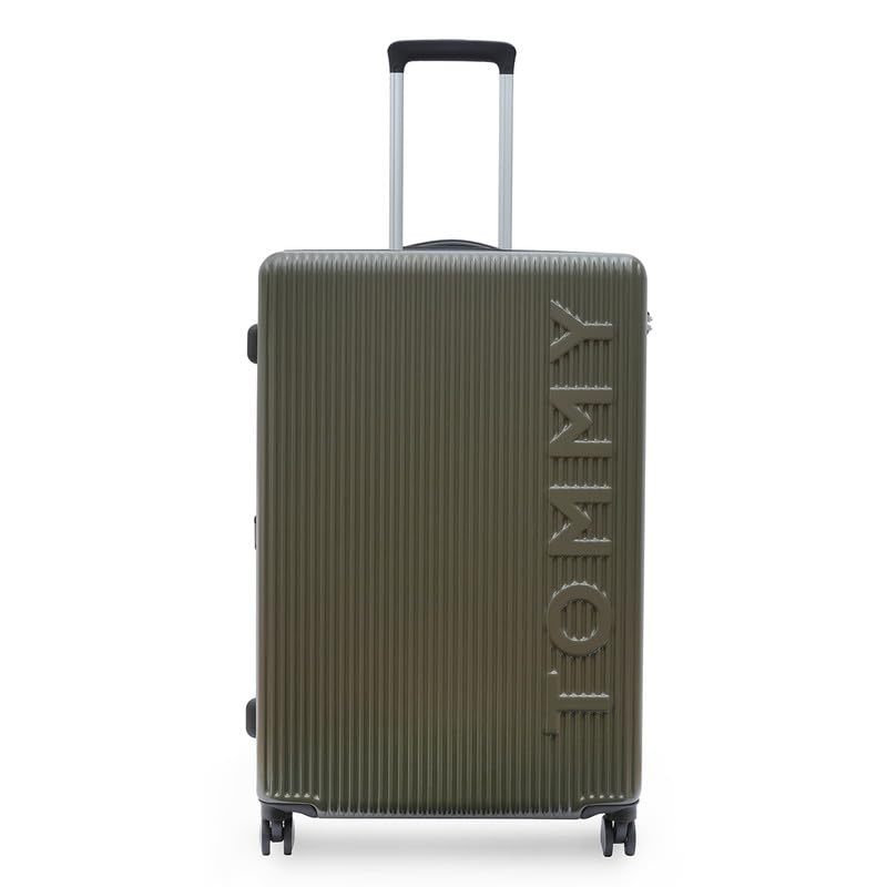 Image of TOMMY HILFIGER Trolley, Olive Green, Empire Plus, 63L | Big Suitcase for Travel, Travelling Luggage, Check-in Luggage
