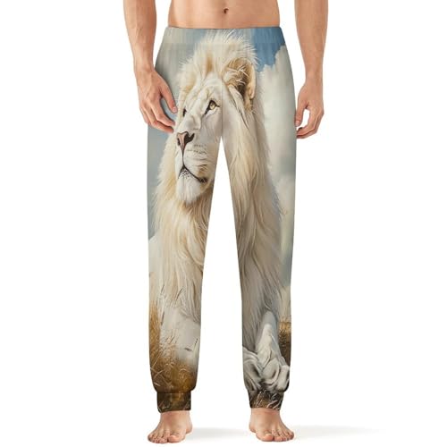 Majestic Lion Animal Men's Pajamas Pants Lightweight Sleep Lounge Pant Pjs Bottoms Casual Sleepwear
