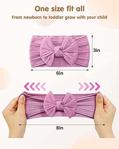 Maiqufa 14 Pcs Baby Nylon Headbands Hair Bows Hairbands Elastic Turban Knotted Hair Accessories For Baby Girls Newborn Infant Toddlers Kids #TOP2