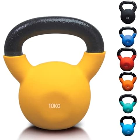 NORDFIT Neoprene Coated Cast Iron Kettlebell Weights - Kettle Bells (4kg, 6kg, 8kg, 10kg, 12kg, 14kg, 16kg, 18kg, 20kg) - Home Gym, Fitness, Exercise, Cardio Strength Training and Weight Lifting Cover