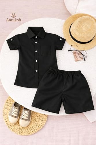 Image of Boys Shirt & Shorts Co-ord Set Kids Regular Wear Clothes Outfit