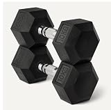Amazon Basics Zestaw hantli sześciokątnych z powłoką gumową, 10kg, czarny