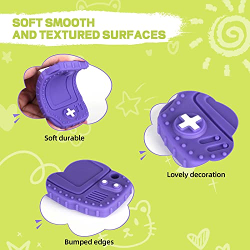 Fu Store 4-Pack Silicone Teething Toys For Infant Toddlers, Remote Control Game Controller Shape Teethers For Babies Chew Toys Relief Soothe Babies Gums Set, Bpa Free/Dishwasher And Refrigerator Safe #TOP4