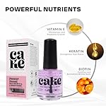 Nail Strengthener Power Boost Growth Formula, Keratin, Biotin, & Vitamin E, 21- Free, Repairs Damaged Nails, Stops Peeling & Chipping, Use as Clear Base Coat & Topcoat .50 fl. Oz. CAKE Nail Treatment - Image 3