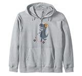 Divertido gráfico de Dinosaur Rides a Scooter Sudadera con Capucha
