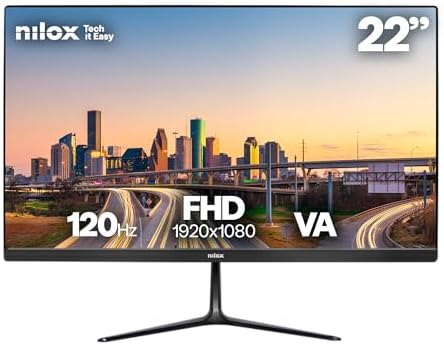Nilox NXM22FHD1201 Monitor 22 pulgadas, Full HD 1980x1080, 120Hz,...