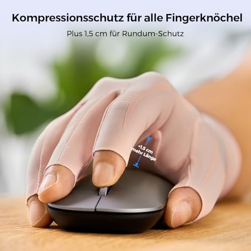 FREETOO Kompression Arthrose Handschuhe Damen Herren, Bequeme Kompressionshandschuhe Fingerlos für Arbeit Schlafen Sport, Medizinische Rheuma Handschuhe Wärme für Arthritis Karpaltunnel Schwellungen