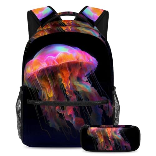 Sac à dos Ocean Jellyfish multicolore parfait pour le voyage des étudiants et écoliers