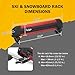 16.3 Inch Ski and Snowboard Rack for Car Roof, with TPV Rubber Padding and Lock, Fit 2 Pairs of Skis or 2 Snowboards, Mounting System Fits for Square/Round/Aero/Oval Cross Bars, Red