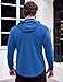 COOFANDY Men's Fashion Athletic Hoodies Pullover Long Sleeve Gym Workout Flexible Hooded Sweatshirt for Men, Blue, XX-Large