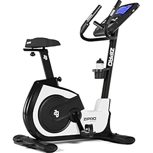 Zipro Strike BW Hometrainer voor thuis tot 150 kg, 16 iConsole+ trainingsprogramma’s, hometrainer met computer meet hartslag, calorieën, afstand, snelheid, in zwart en goud.