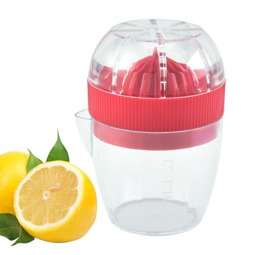 Seyrnicay Exprimidor de cítricos, exprimidor de lima con taza medidora, filtro, exprimidor de frutas, prensa de cítricos, utensilios de cocina portátiles para viajes en casa
