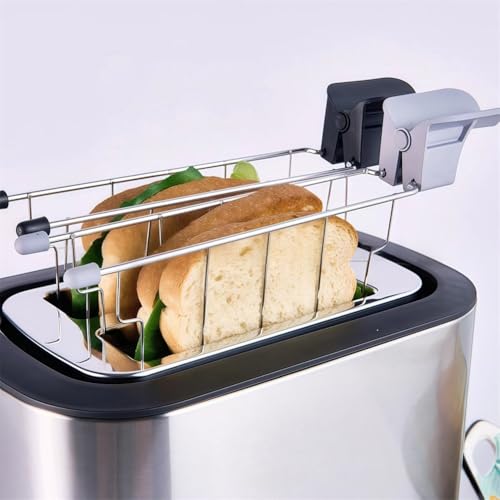 RichVibe Tostadora de jaula para sándwich, para soporte de pan de acero inoxidable con asas resistentes al calor, se adapta a 25,3 x 17 cm, para panecillos, bagels, té, color negro