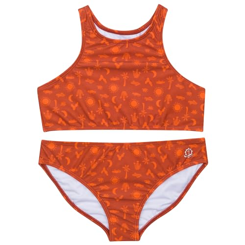 Image of SwimZip Girls' Halter Top and Bikini Bottom 2 Piece Set UPF 50+ Sun Protection