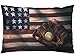 EKOBLA Kissenbezug mit amerikanischer Flagge, Baseball-League-Ausrüstung, Grungehandschuh, Fledermaus, Sportthema, Lendenkissen, Kissen für Sofa, Couch, Bett, Standardgröße, 50,8 x 76,2 cm