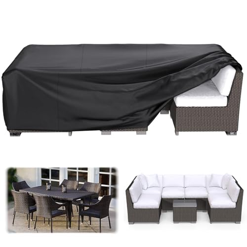 La Mejor Recopilación de Sillas de comedor de jardín los mejores 5. 41 50UPF+ Impermeable Funda Muebles Jardín de Jardín,315*160*74 cm,420D Cubierta Muebles Jardín Al Aire Libre,Funda Cubierta para Mesa de Patio,Muebles Patio Funda de Tela Oxford...