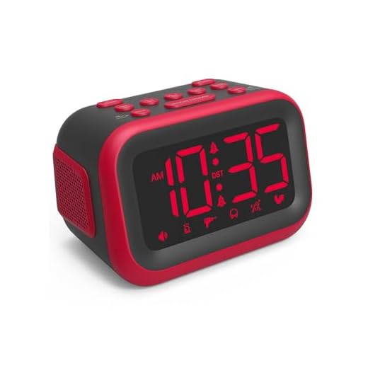 Loud Alarm Clock for Heavy Sleepers: 115dB Dual Alarms with 6 Unique Sounds for Bedroom Dorm Room Use - On-Time Wake Up for Teen College Students - Red