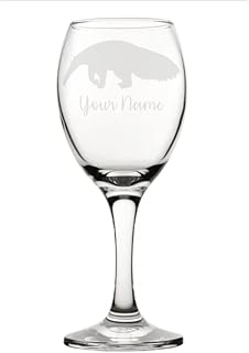 Personalised Anteater Engraved Wine Glass, Anteater Gift, Gift for Women, Gift for men