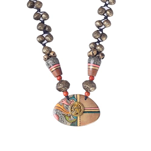 Image of AAKRITI ART CREATIONS Handcrafted Women's Jewelry Set - Ethnic Necklace and Earrings, Fashion Accessories for Special Occasions & Celebrations