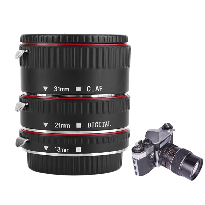 Bague d'extension Macro autofocus Anneaux intermédiaires autofocus Tubes d'extension combinés 31 mm 21 mm et 13 mm pour appareils Photo EF et EF-S Accessoires de macrophotographie rapprochée