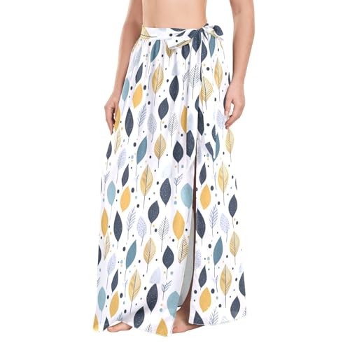 Amooorous - Paréos et paréos de maternité réglables de style moderne avec feuilles fraîches pour femme, pour vêtements de plage, vestidos, joueuses para mujer L