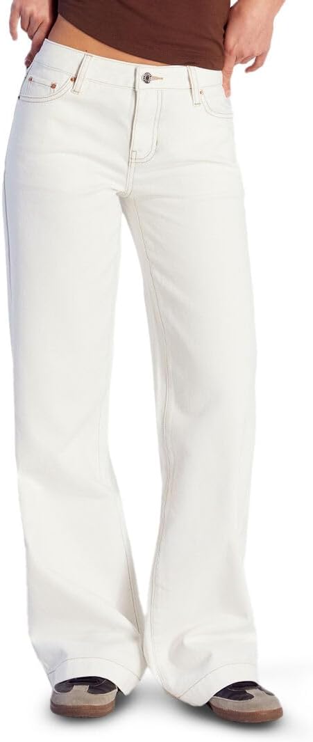 PacSun Women's Casey Low Rise Baggy Jeans Butterfly Stamp