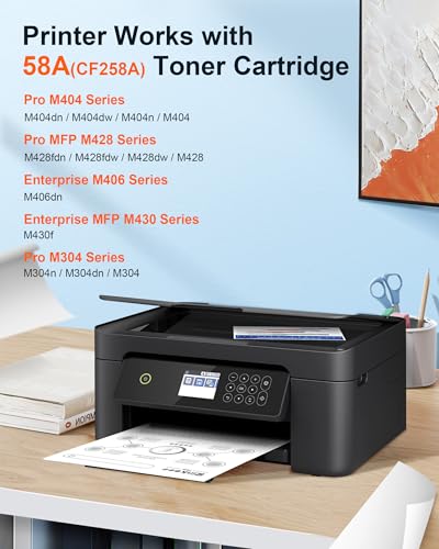 Image of 58A CF258A Toner Cartridge Compatible for MFP M428fdw (2 Black, with Chip)