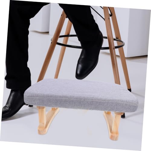 Tabouret multifonction STOBAZA en tissu et bois avec base solide - 7
