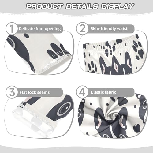 Toddler Girls Leggings Printed Yoga Pants Leggings Black Dog Footprint for Kids3