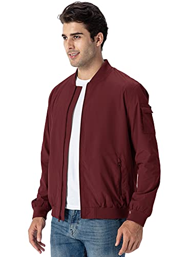Image of Gopune Men's Windproof Bomber Jacket Lightweight Windbreaker Outdoor Golf Fashion Coat