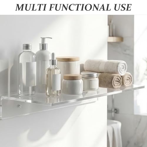 Estantes flotantes de plástico Healeved 2 piezas de diseño simple para baño 4