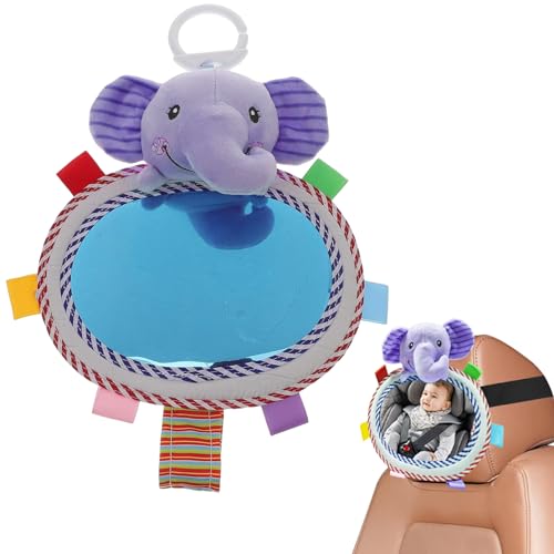 Espejo de coche para bebé anticaídas para cuna y desarrollo visual temprano 3