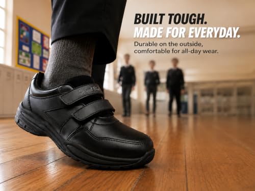 Image of SCHOOL BIRDS Kids Unisex School Uniform Black Shoes Oxford Shoe for Boys and Girls