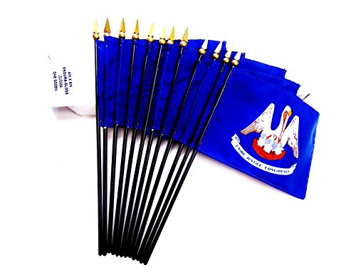 Made In Usa!! Box Of 12 Us State 4"X6" Miniature Desk & Table Flags; 12 Us Made Small Mini State Flags (4"X6" La- 12 Flags) #TOP20
