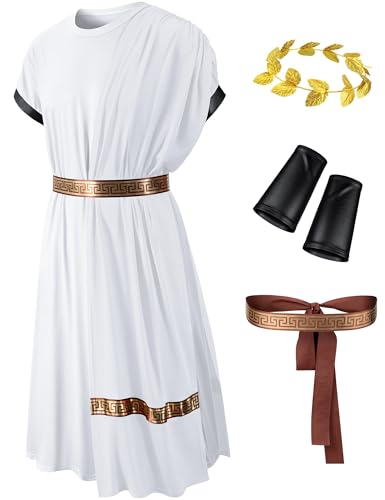 TOKYO REVENGERS Adult Toga Costume Roman Robe Greek God Outfit Halloween Cosplay Costume Accessories Set(White L)