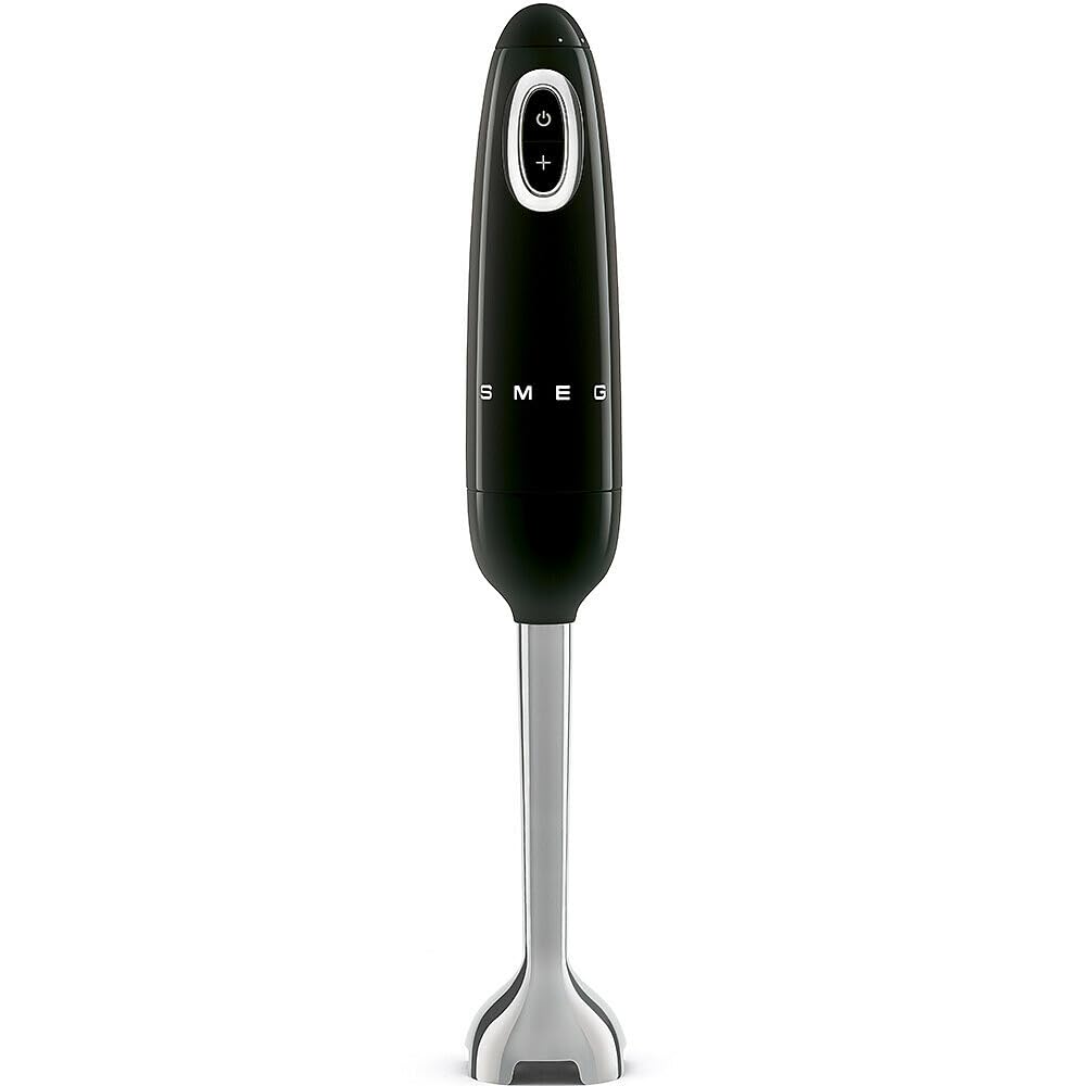 Smeg, Mixeur Plongeant HBF11BLEU, Fonction Turbo et Système de Coupe Flowblend, avec Poignée Antidérapante, Range Cordon Intégré, Accessoires Non Inclus, Puissance 700W, Noir