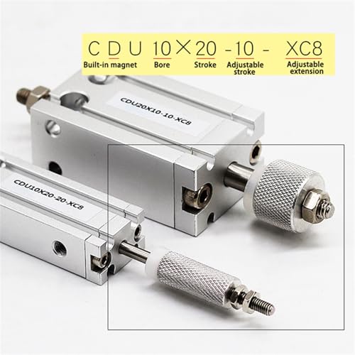Vérin pneumatique double effet CDU à course réglable pour guidage précis - 8