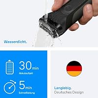 Braun Series 3 Elektrorasierer Herren – Rasierapparat mit 3 Flexiblen Klingen, 30 Minuten Akkulaufzeit, Trockenrasierer für Männer – 300s, Grau – Ansicht 5
